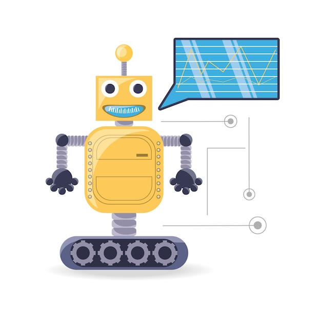 Robot cartoon and bubble 
