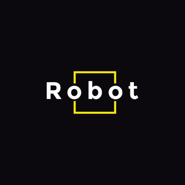 robot company logo design graphic vector