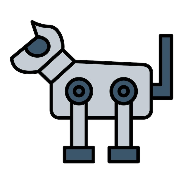 Robot Dog Flat Illustration