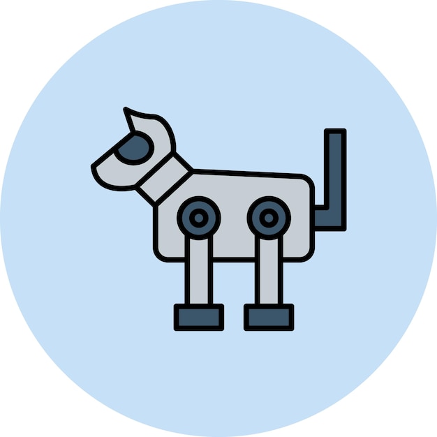Robot Dog Flat Illustration