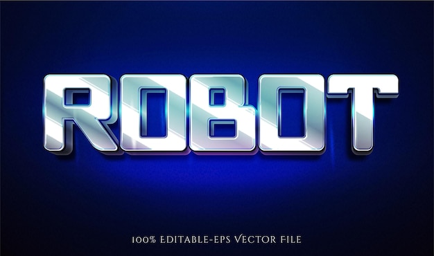 robot editable text effect in golden color