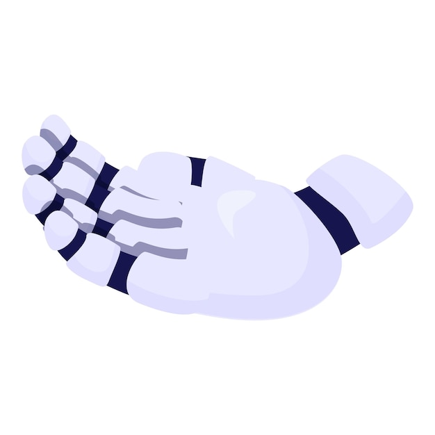Robot hand offering help with open palm