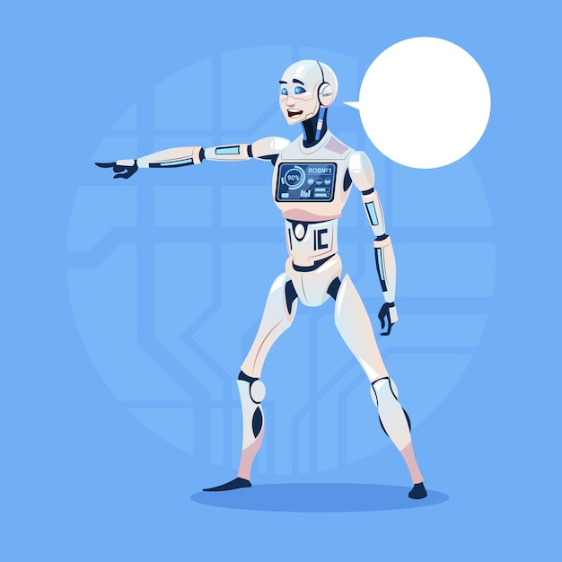 Robot hiện đại hiển thị bong bóng trò chuyện