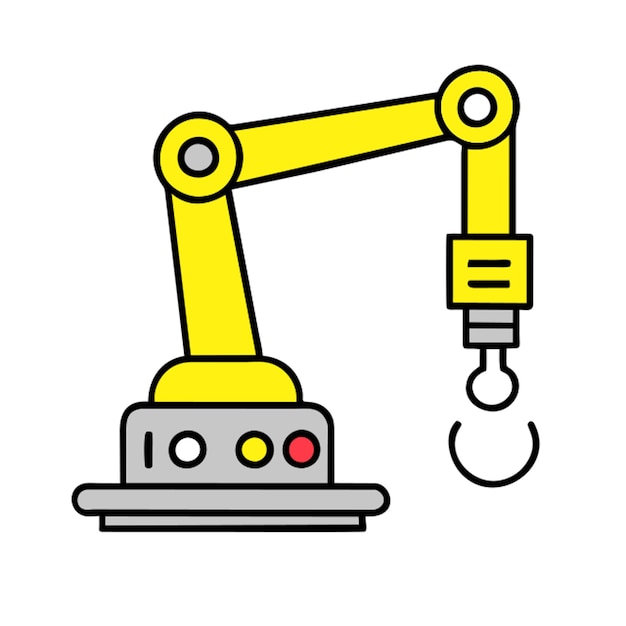 robotic welding arm with wires icon