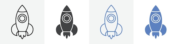 rocket icon vector set use for web