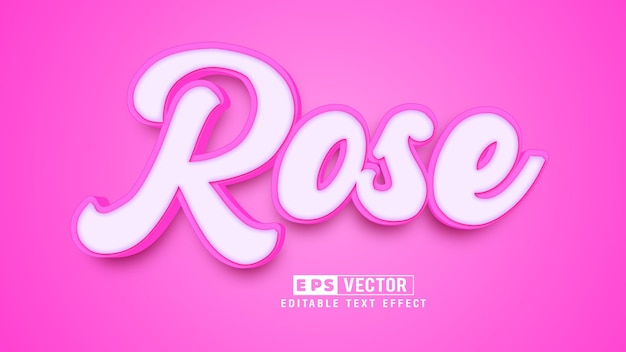 rose 3d text effect vector smart object