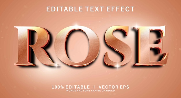 rose 3d vector text effect with modern style design