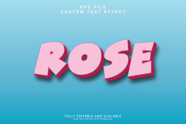 rose editable 3d text effect template