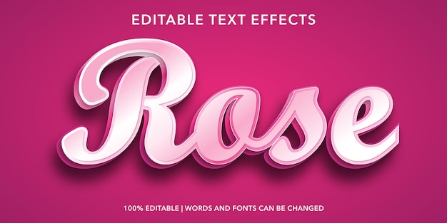 rose editable text effect
