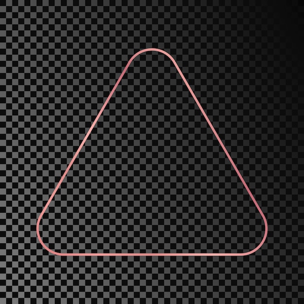 Rose gold glowing rounded triangle frame