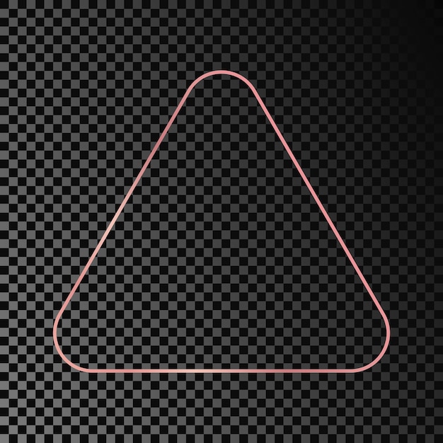 Rose gold glowing rounded triangle frame