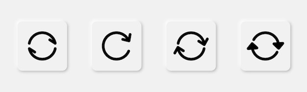 rotation arrow set reload arrow symbol repeat symbol in black refresh arrow icon