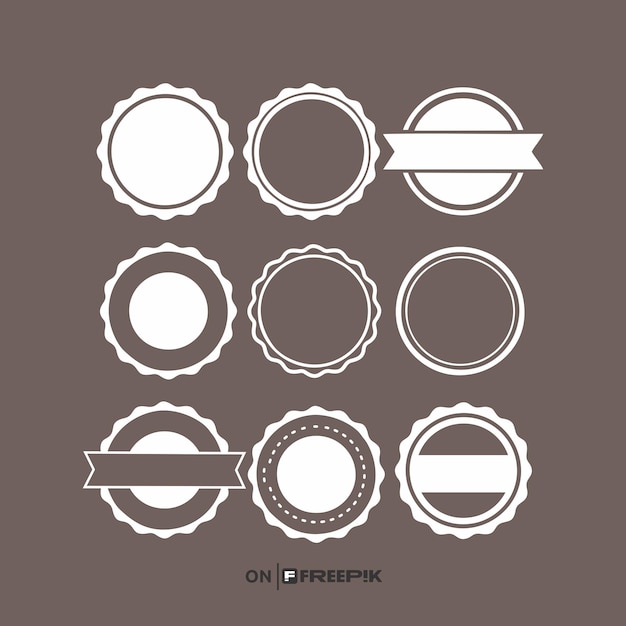 round and circle logo set a collection of round frames with a white border and a round design