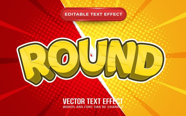 Round editable text effect comic and cartoon style
