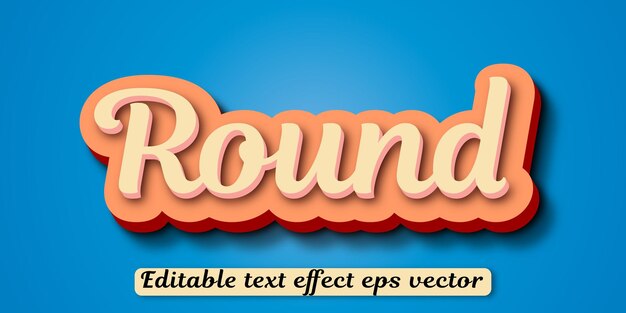 round red color editable 3d text effect eps vector