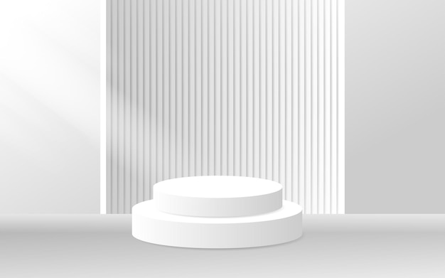 Round white stage podium
