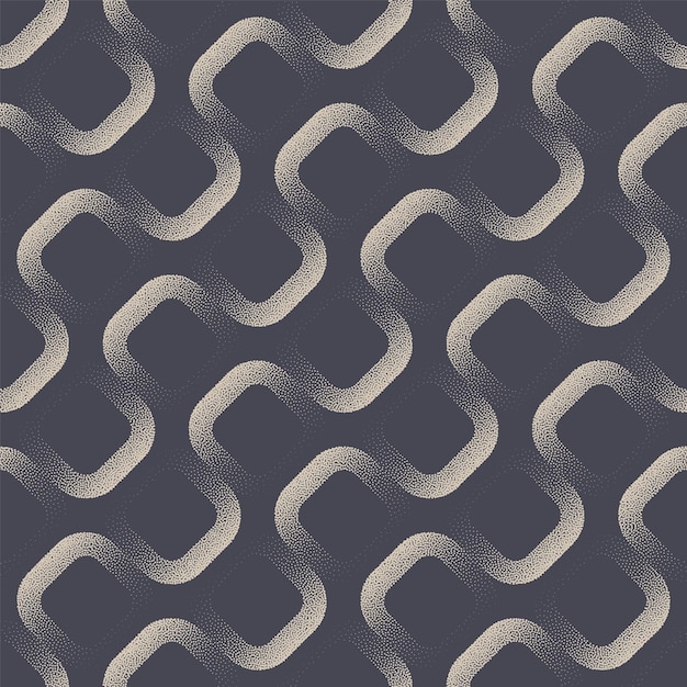 rounded rhombus cool dot work seamless pattern vector trendy abstract background