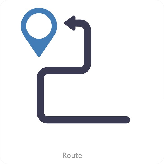 route and location icon concept