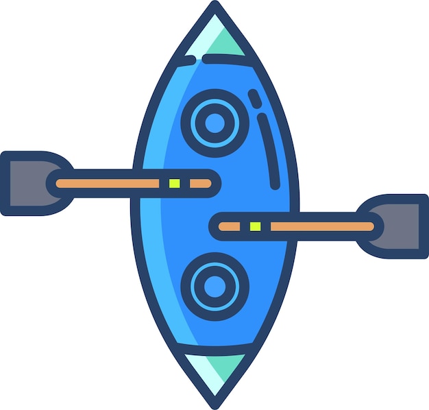 Rowingsolid linear color vector illustration