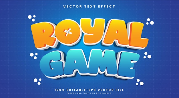 royal game 3d editable vector text effect template suitable for game assets