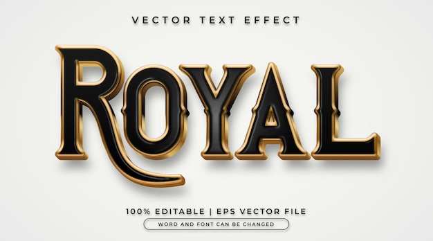 Royal text, black and gold editable text effect style