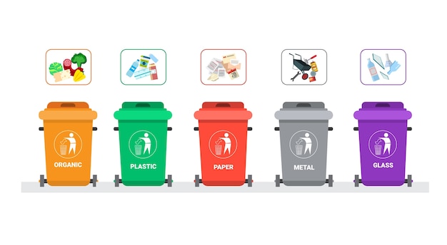 rubbish container for sorting waste