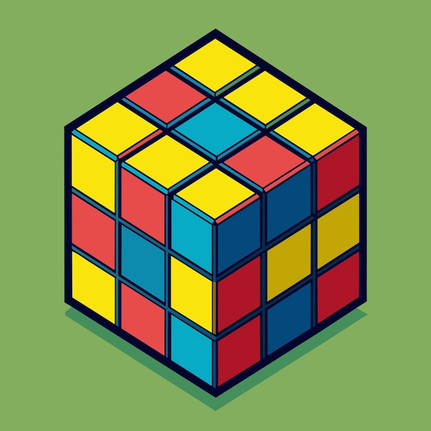rubiks cube vector graphics illustration eps source file format lossless scaling icon design