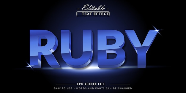 Ruby 3d vector text effect editable text effect