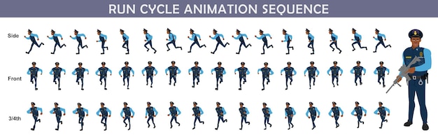 Run Cycle Animation Sequence