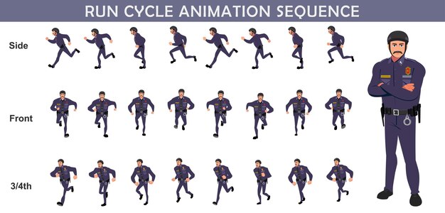Run Cycle Animation Sequence