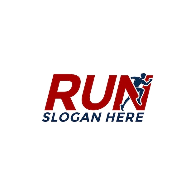 Run Letter logo vector Running and marathon logo design template