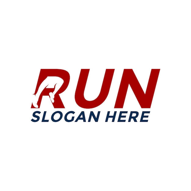 Run Letter logo vector Running and marathon logo design template