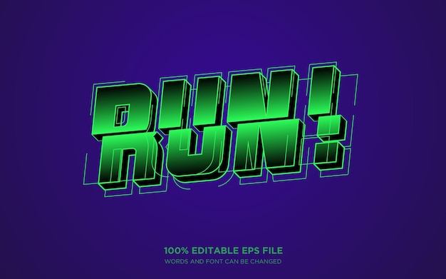 running faster editable text style effect