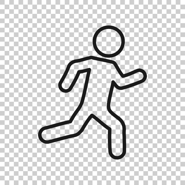 running people sign icon in transparent style run silhouette vector illustration on isolated background motion jogging business concept