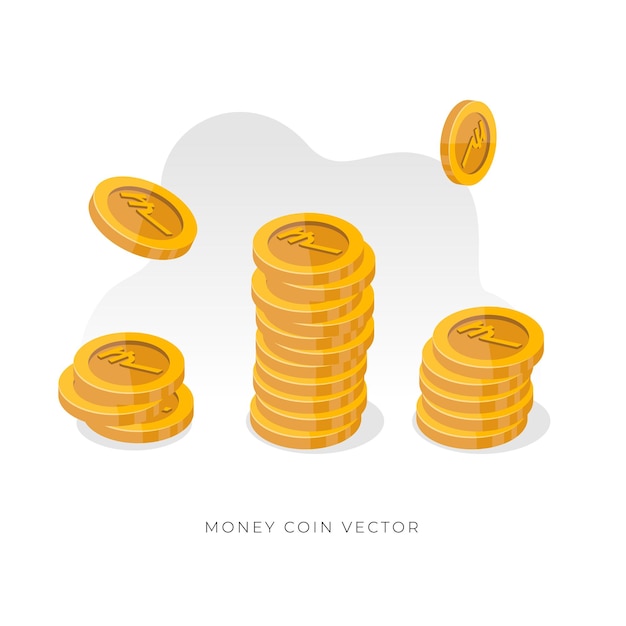 Rupee Coin stacks vector