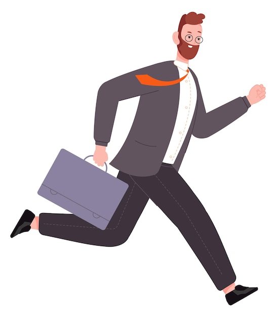 rushing businessman work race career opportunity chasing
