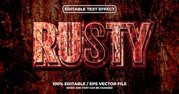 rusty editable text effect