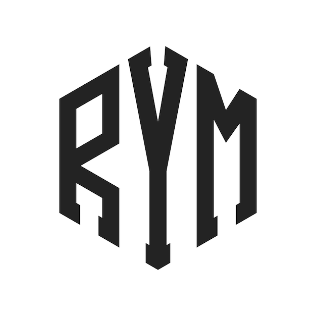 RYM Logo Design Initial Letter RYM Monogram Logo using Hexagon shape