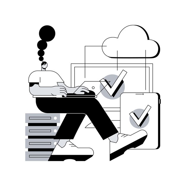 SaaS technology abstract concept vector illustration
