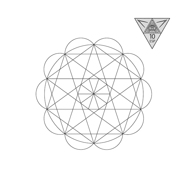 sacred geometry vector illustration isolated on white sacred geometry black lines on a white backgro