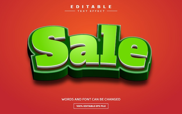 Sale 3D editable text effect template