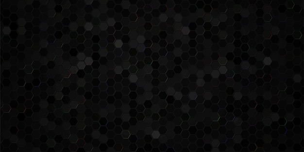 Sale banner poster flyer design with colorful hexagon pattern on dark black background