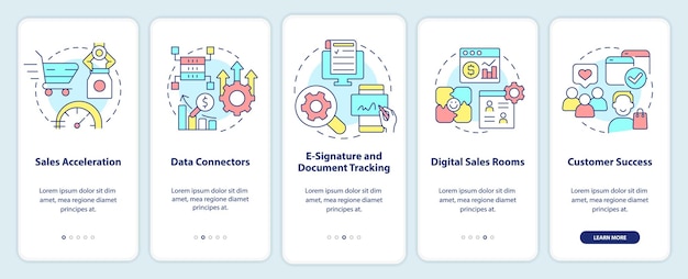 Sales tools onboarding mobile app screen