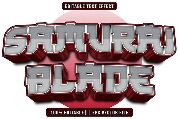 Samurai Blade Editable Text Effect 3D Gradient Style