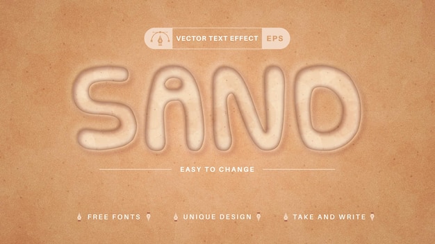 sand beach editable text effect font style