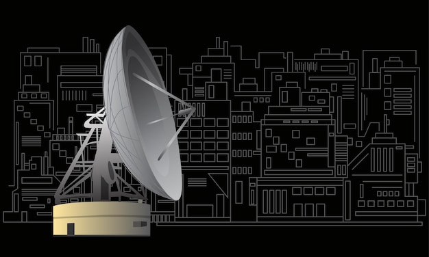 Satellite dish array vector background