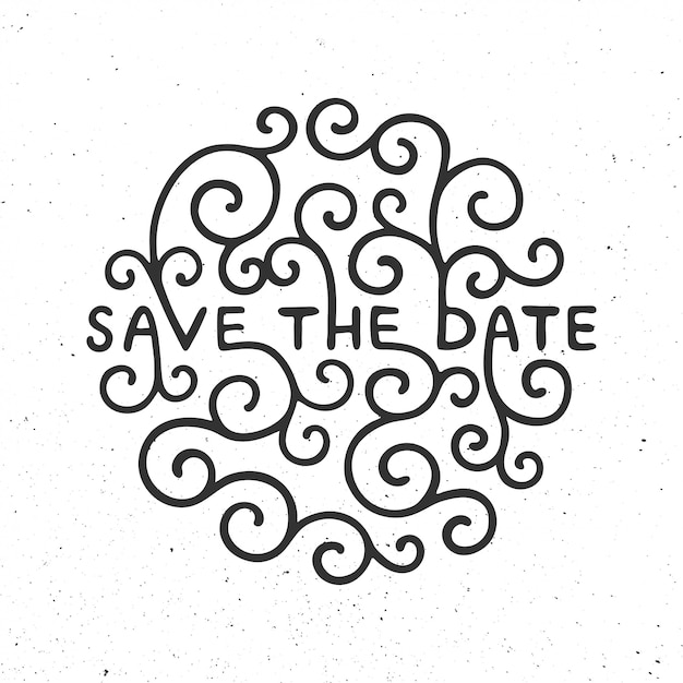 save the date invite card vector template