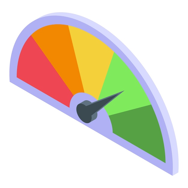 scale satisfaction level icon isometric vector good score happy gauge