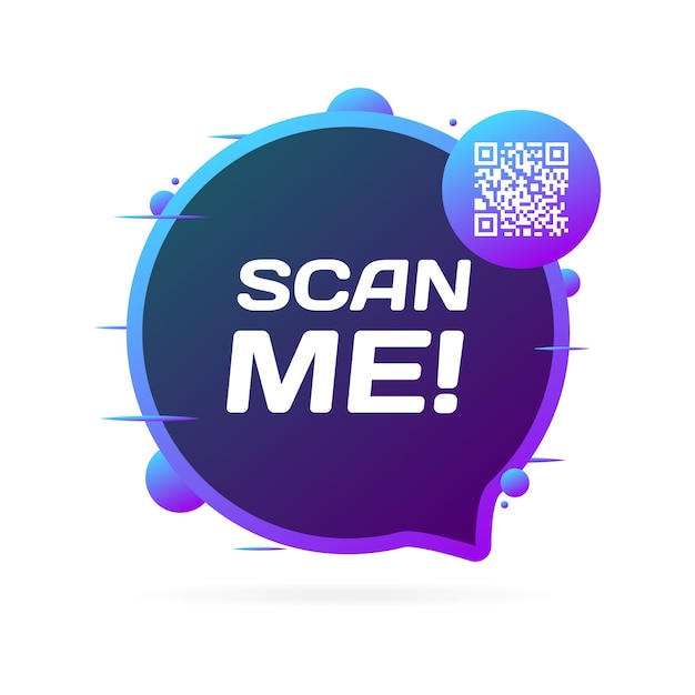 Scan me icon Flat purple qrcode icon scan me Vector icon