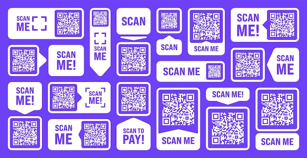 Scan me qr code sticker online payment special offer sale stickers shopping discount label or